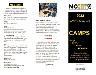 2022 Innovation Camps Flyer