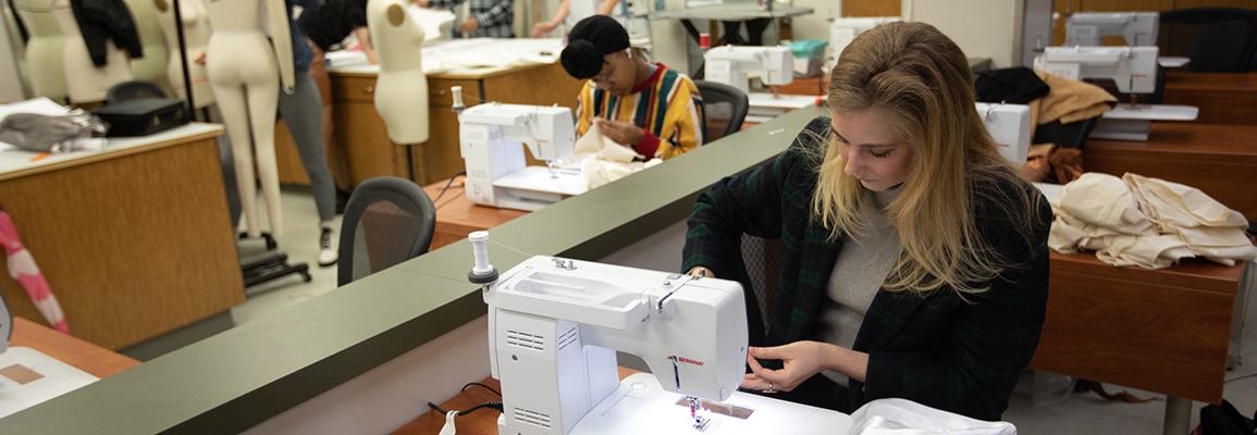 Students sewing